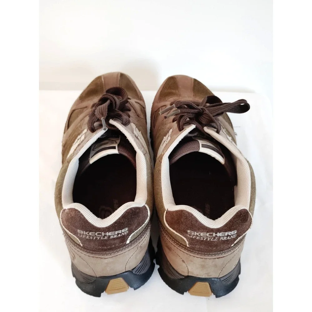 Skechers Sport Energy After Burn Men 9.5 Brown Olive Comfy Lifestyle Brand Shoes